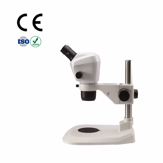 Monocular Stereo Zoom Lens for Electron Microscopic Instrument